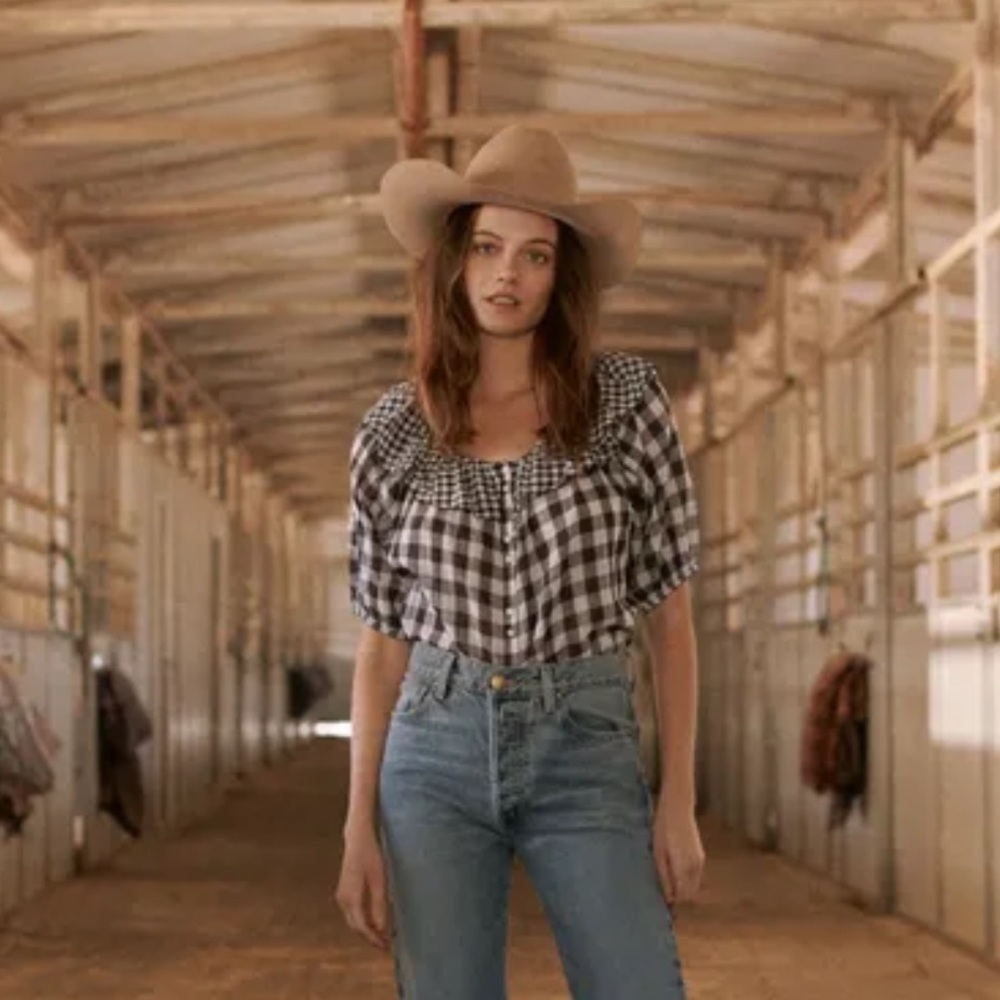 In search of The Great gingham top size 0